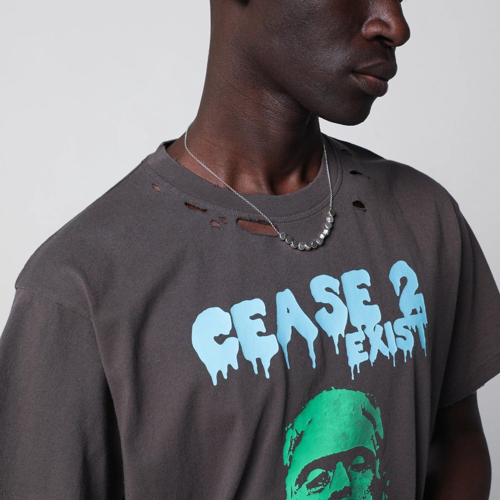 DAGGER 기타 26 S/S DAGGER 그레이 워싱 DEAD OR ALIVE 디스트레스 티셔츠 10011CO-AG B0051989613