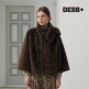 [뎁+](런칭가 99,000원)(24FW) 호리젠탈 FAUX 밍크 자켓+머플러 SET