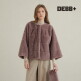 [뎁+](런칭가 99,000원)(24FW) 호리젠탈 FAUX 밍크 자켓+머플러 SET