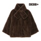 [뎁+](런칭가 99,000원)(24FW) 호리젠탈 FAUX 밍크 자켓+머플러 SET