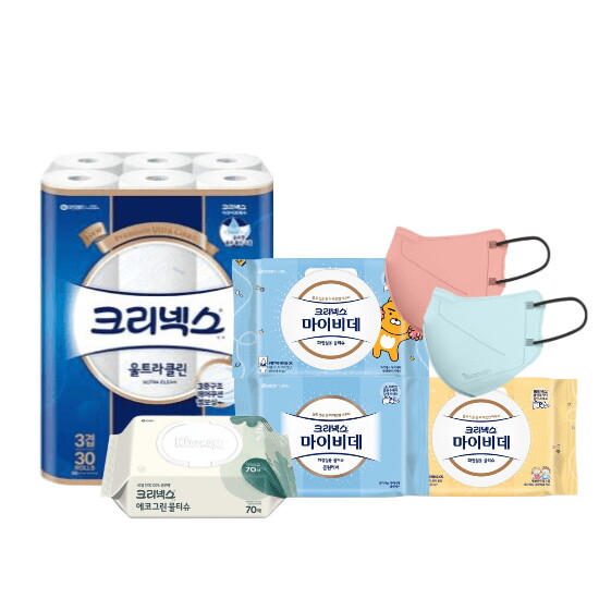 [신학기특가] 크리넥스 물티슈/마이비데/KF94 중형 대형 마스크 특가전