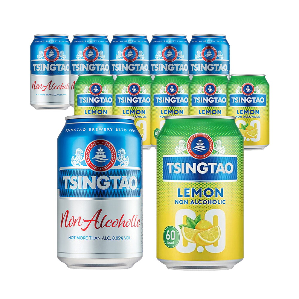 기타브랜드 칭따오 논알콜 330ml 6캔 + 칭따오 논알콜릭 레몬 330ml 6캔