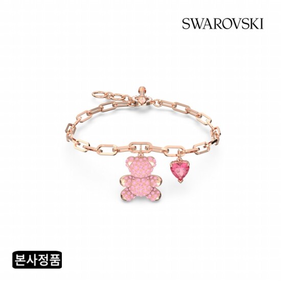 [스와로브스키][스와로브스키/본사정품] Teddy Heart 핑크 로즈골드 팔찌 M 5642978