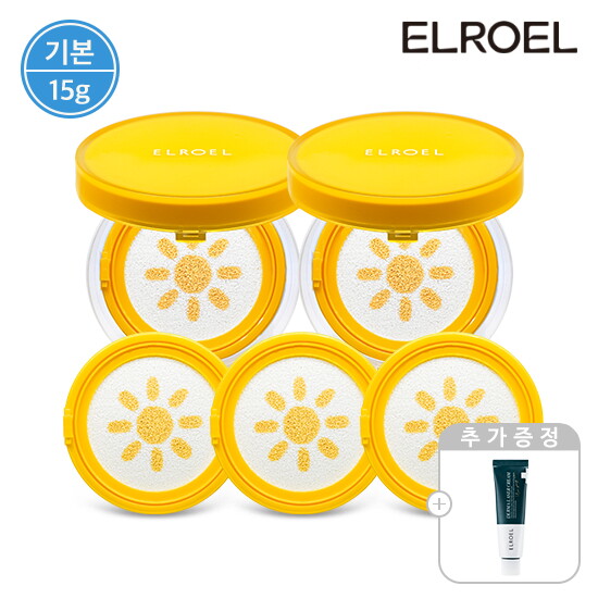 [엘로엘(화장품)][엘로엘] 파데프리 선쿠션 15g 본품 2개+리필 3개+더마 레이저 크림 50ml