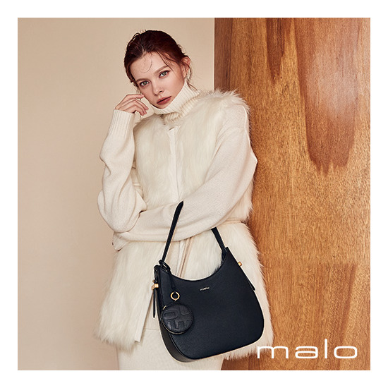 MALO 이태리 레더 하프문백 + 로고 미니백