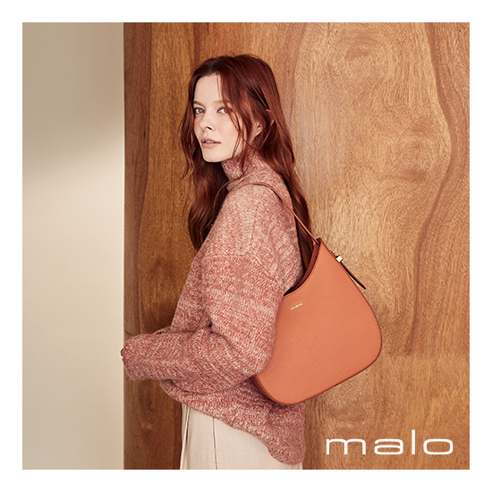 MALO 이태리 레더 하프문백 + 로고 미니백