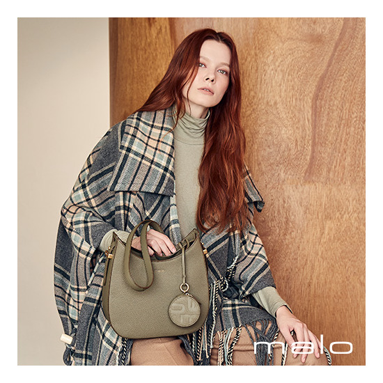 MALO 이태리 레더 하프문백 + 로고 미니백