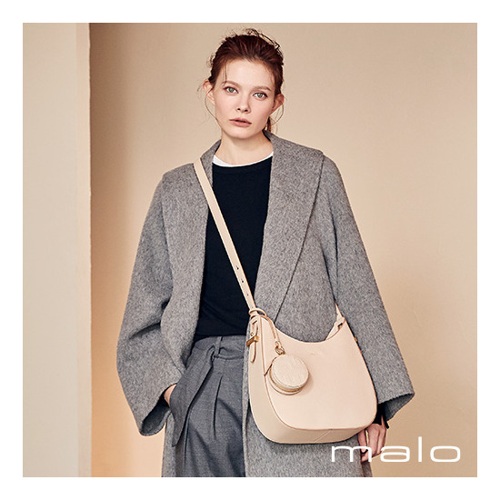MALO 이태리 레더 하프문백 + 로고 미니백