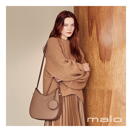 MALO 이태리 레더 하프문백 + 로고 미니백
