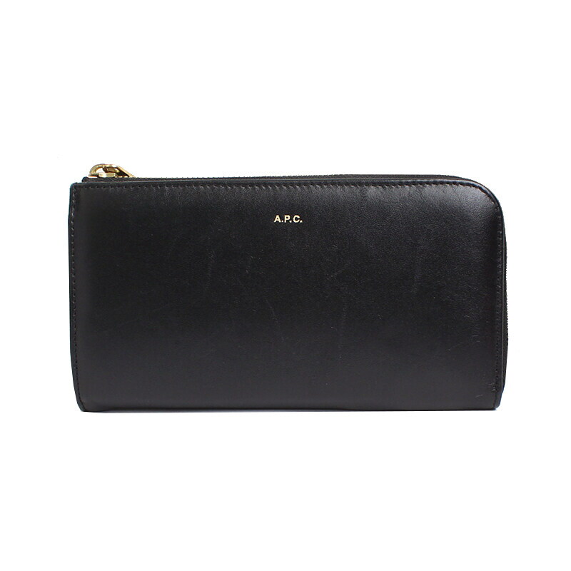 아페쎄 [중고명품] APC 블랙 램스킨 지피 장지갑