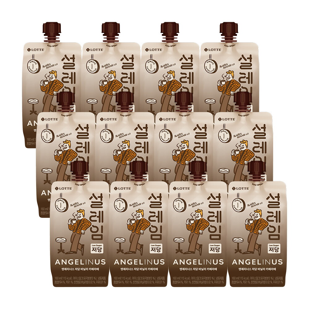 롯데웰푸드 설레임 엔제리너스 저당 바닐라 카페라테 160ml x12개