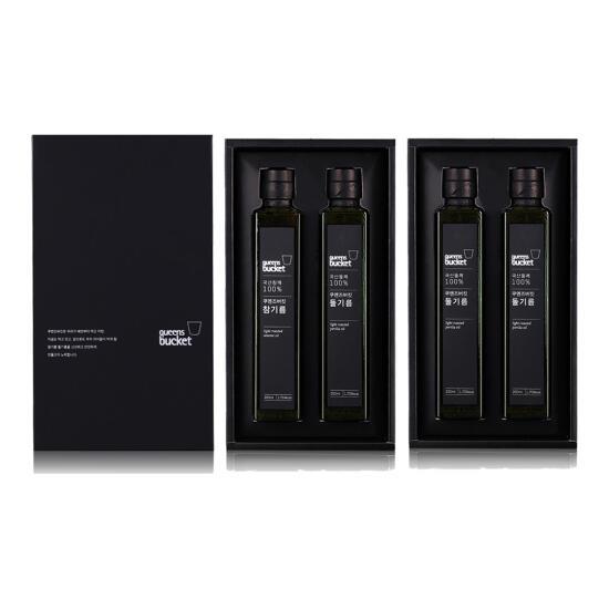 [쿠엔즈버킷]참기름 200ml 1병 + 저온압착 들기름 200ml 3병