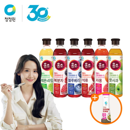 [청정원]홍초 900ml 6종 3개 골라담기+ (증정)저당드레싱 오리엔탈 310g