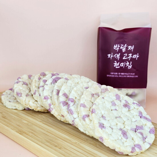 [기타][박달재] 뻥튀기 자색고구마 현미칩 80g*6봉 X 6박스 (해피허브메타)