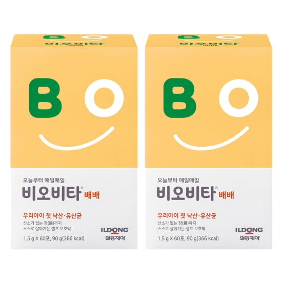 일동제약 비오비타 배배 아기 유산균 60포 2팩 + 추가 20포