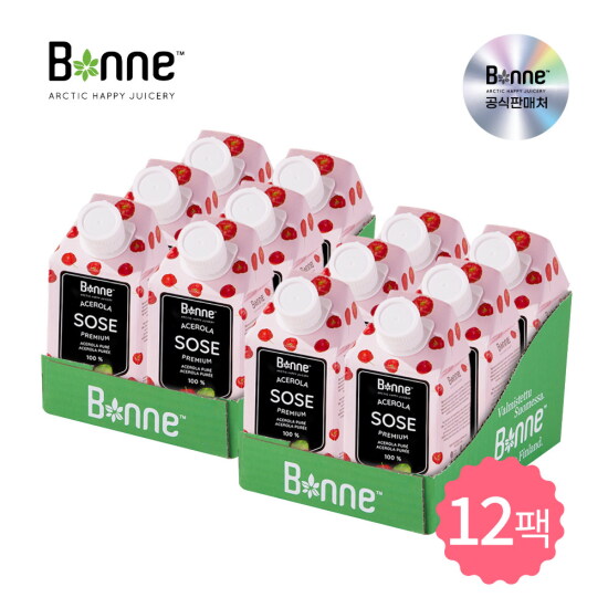 [본네][본네]프리미엄 아세로라 퓨레 주스 500ml 12개입