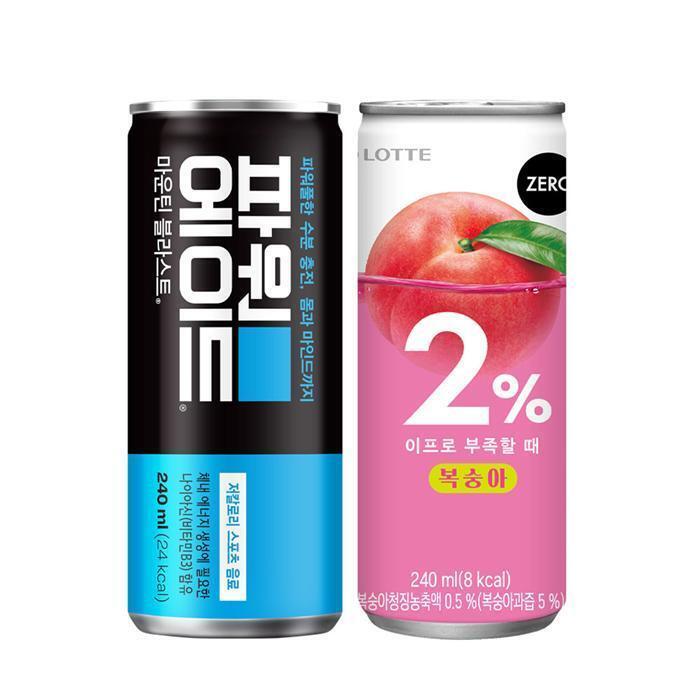 코카콜라 [코카콜라]이프로 부족할 때 복숭아 240ml 15캔   파워에이드 240ml 15캔 (36194220)