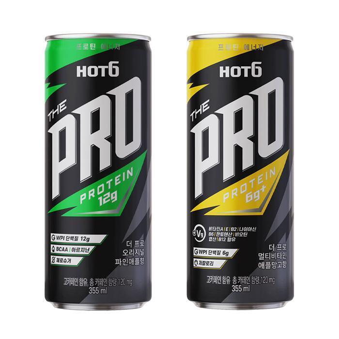 롯데 [롯데]핫식스 더프로 355ml 오리지널 파인애플 12캔  멀티비타민 애플망고 12캔 (33108109)