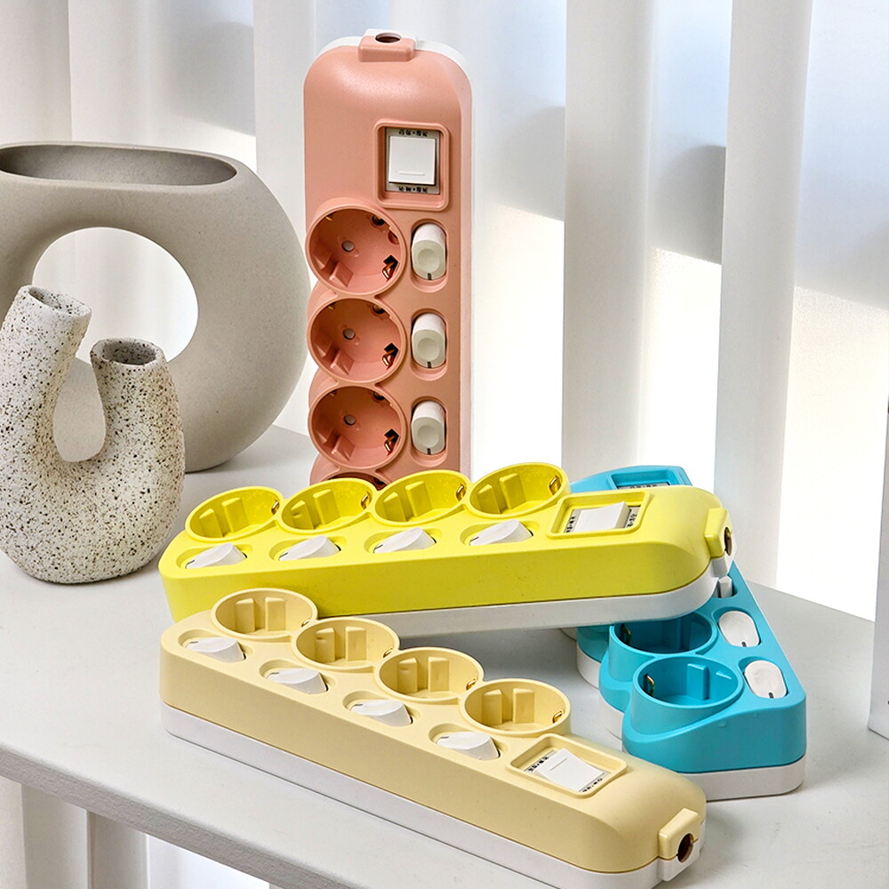 스마트파워탭 디자인 인테리어 컬러 개별 과부차하단 멀티탭 4구 2.5m