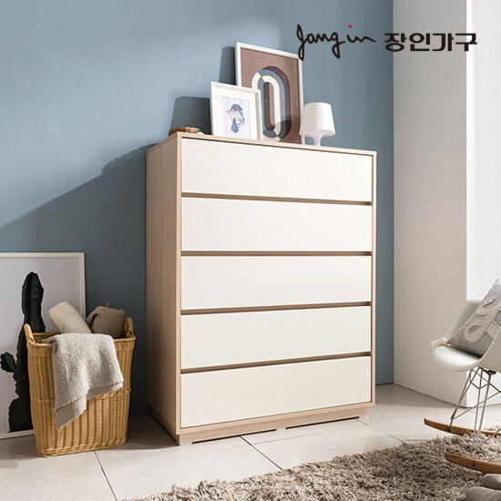 [장인가구][롯데단독가] 크라운 빅와이드 1000 5단 서랍장 (착불) 