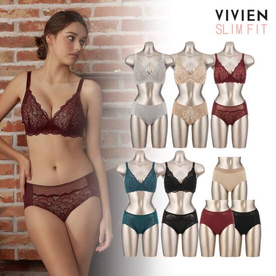[비비안 슬림핏]엘레강스 브라팬티 5SET+세컨팬티 3종