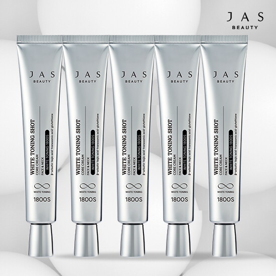 [JAS][대용량 5개] 쟈스 화이트 토닝샷 코어크림 40ml*5개