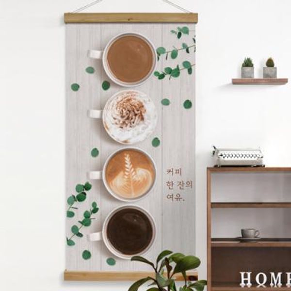 교보문고 꾸밈 cj985-우드스크롤 60CmX120Cm-커피한잔의여유