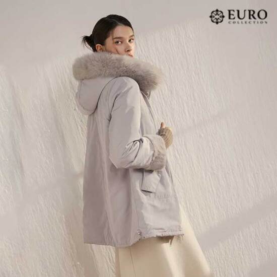 [유로컬렉션][정가 399,000원] 유로컬렉션 사가 폭스 밍크 리버시블 후드 코트
