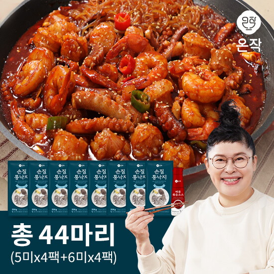[온작]온작 이영자의 손질 통낙지 5미*4팩 + 6미*4팩 (총 44미)+ 온작 매콤볶음소스 1통