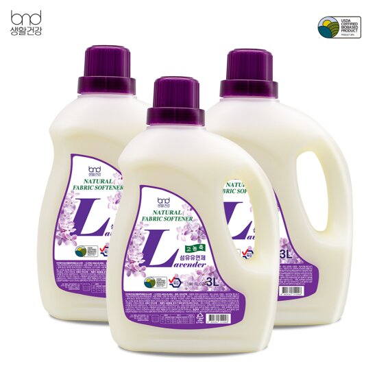 [세제혁명] 고농축 섬유유연제(라벤더) 3L x 3통