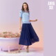 [안나수이]안나수이ANNA SUI 메탈 체크 쉬폰 와이드 팬츠 1종