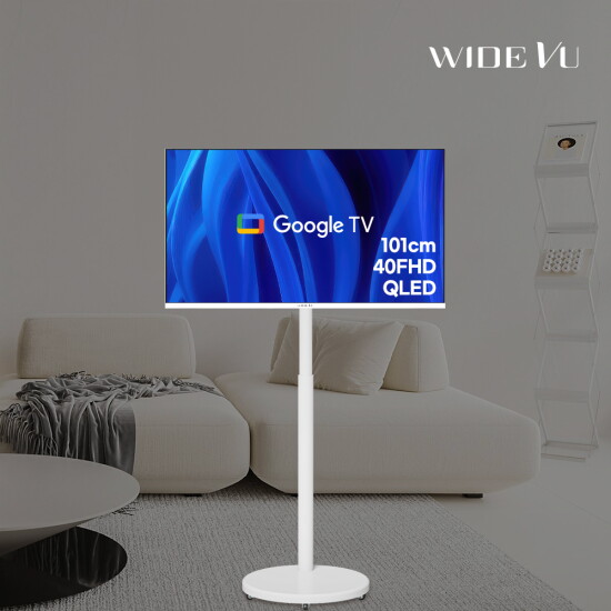 [와이드뷰][와이드무빙뷰] 화이트에디션 삼탠바이미V3 셋트 QLED 101cm(40인치) FHD 스마트 이동식 TV 중소바이미