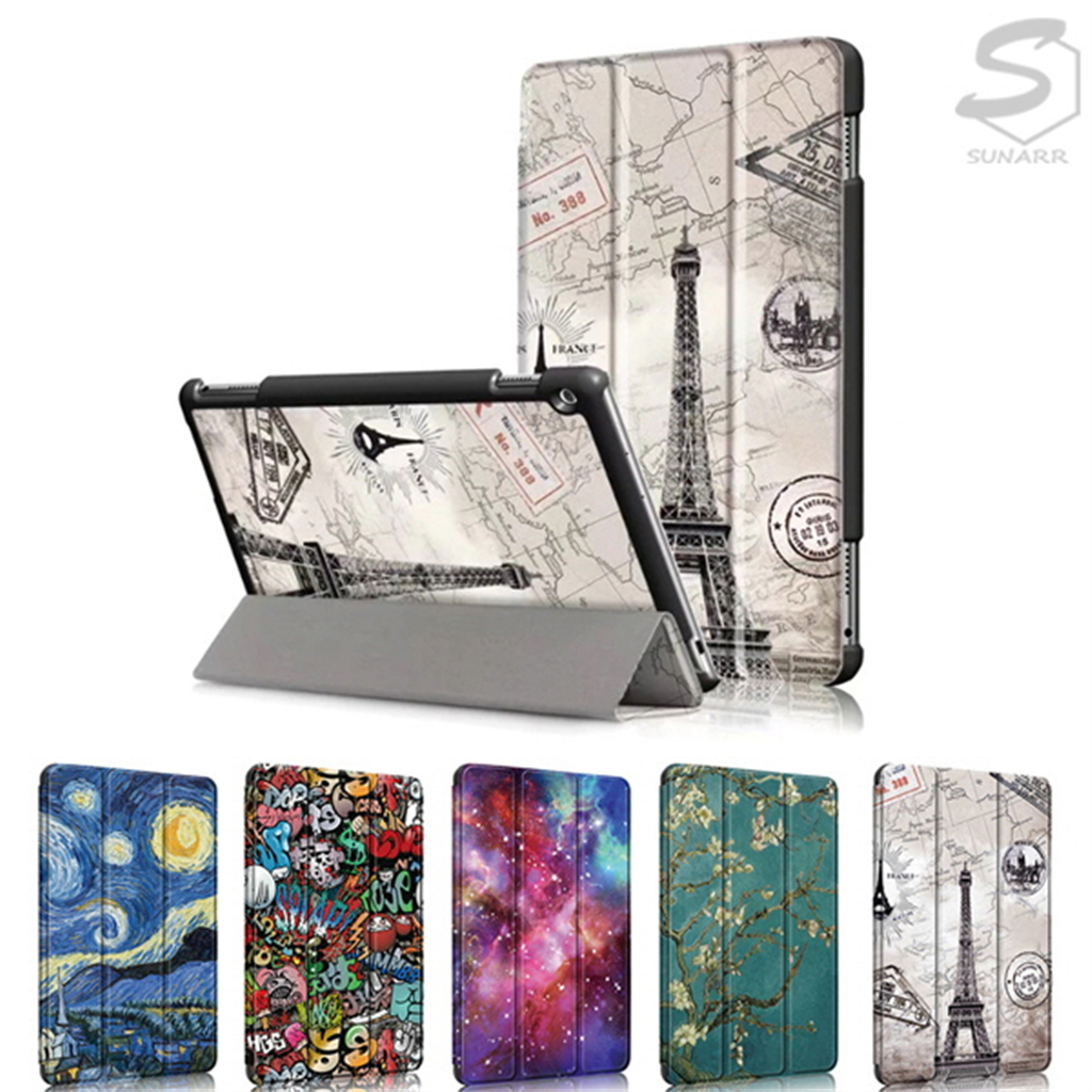 수나르 수나르 화웨이미디어패드M3 M3라이트 비와이패드2 8.0 8.4 10.1 아트 프린팅 스탠드 가죽 레더 태블릿 케이스