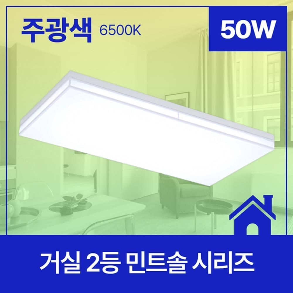 알티피아 거실등 LED 민트솔 2등 50W 주광 6.5K KC