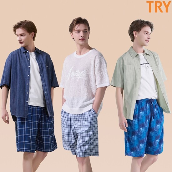 [트라이]TRY 남성 5부 인견100 팬츠 3종