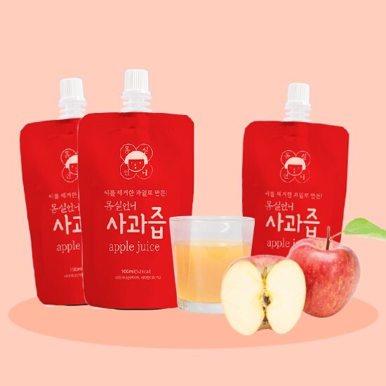 [애플진]씨를 제거한 과일로  만든 몽실언니 사과즙 100ml 20포+프럼사과즙 100ml  20포