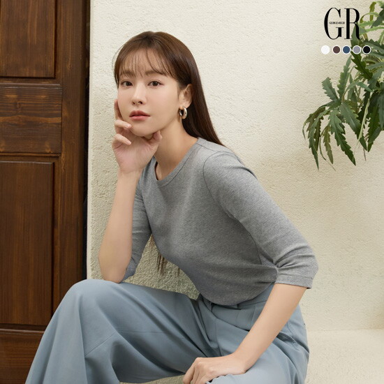 [조르쥬 레쉬](26SS) 꼼드코튼 블렌딩 7부 티블라우스 5종