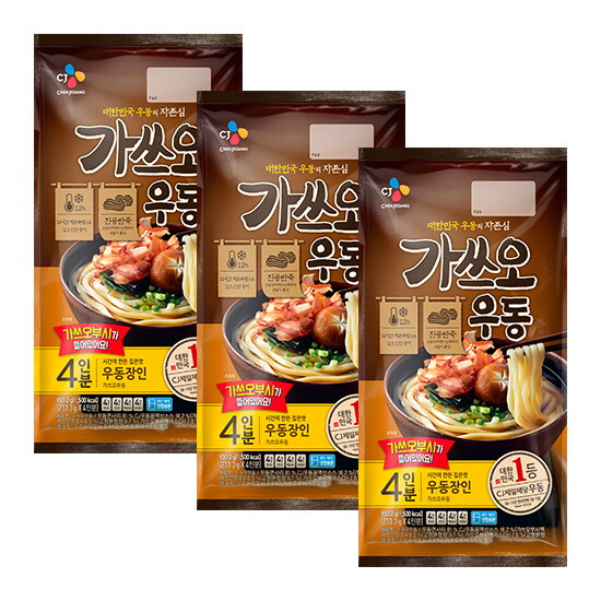 [비비고](CJ제일제당)가쓰오우동 4인분x3봉