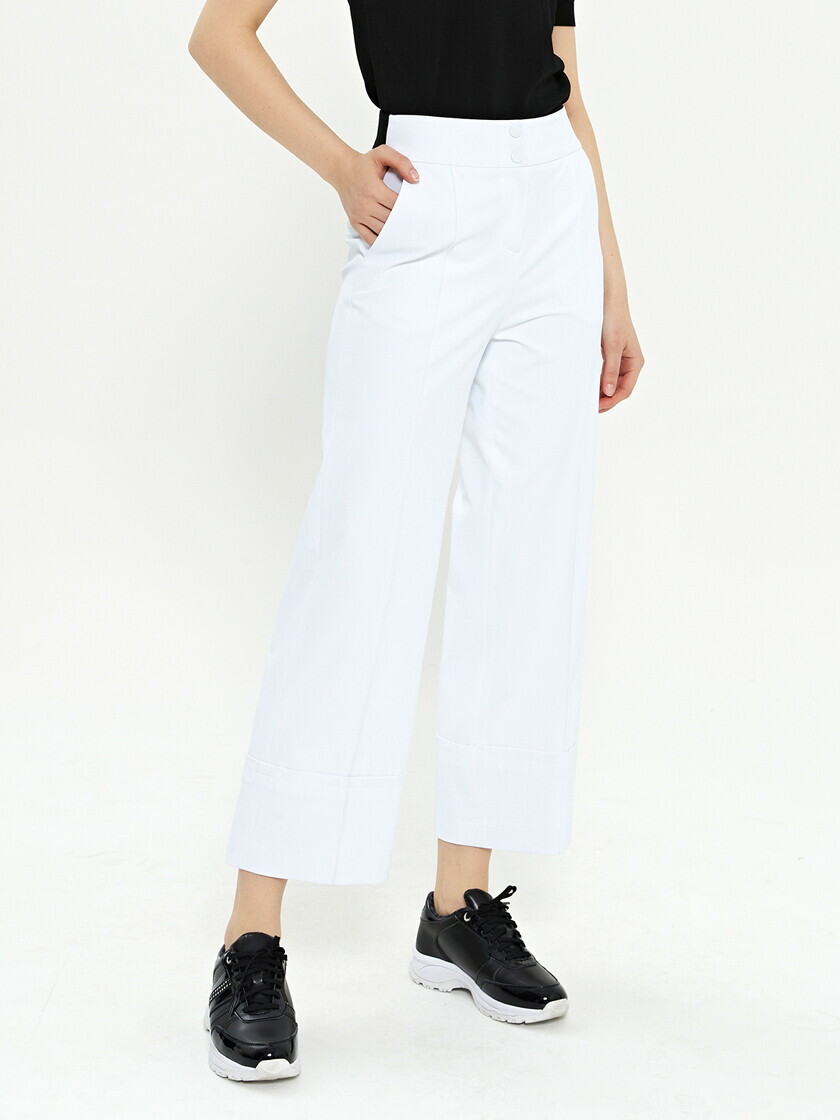 기타 (패플) [듀빅]듀빅 여성 뒷밴딩 플레어 와이드 9부 팬츠 DD1WPT301WH