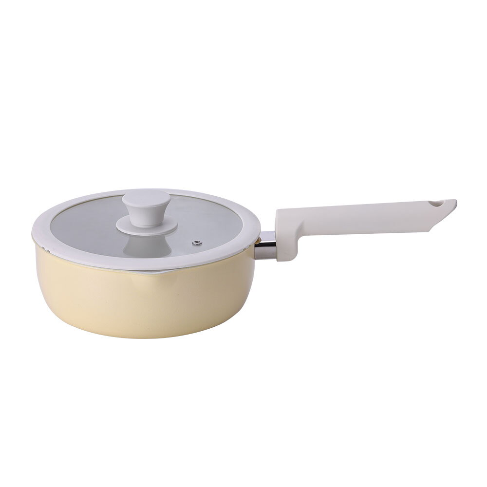 밀양본차이나 [쿠안] IH멀티포트_크림옐로우 (유리뚜껑포함)_20cm