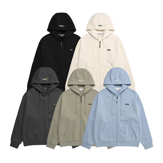 내셔널지오그래픽 어패럴 내셔널지오그래픽 N233UFT901 컴포터블 오버핏 트레이닝 후드 집업 4종 택1