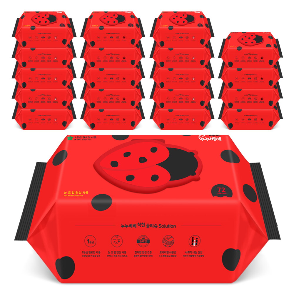 누누베베 누누베베 벅스레드 캡형 물티슈 72매x20팩