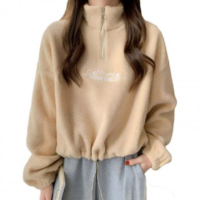 관계사 지오벤처스 윈터 숏기장 여성용 F/W 탑 양털유니크 롱티 하프업