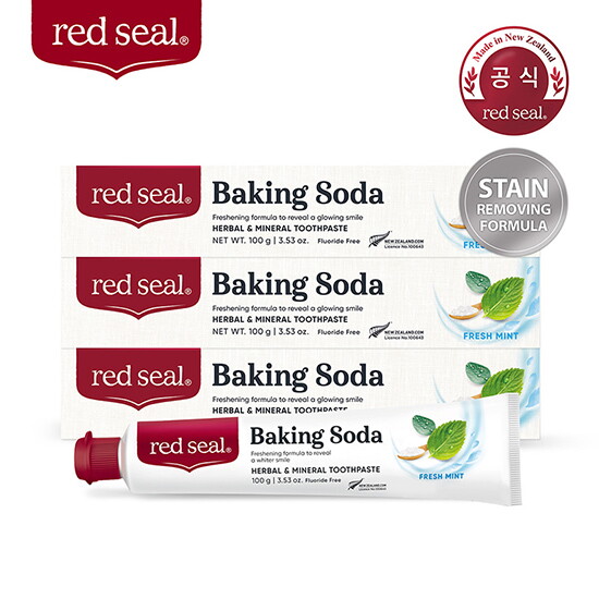 Endeavour Consumer Health Ltd 레드씰 [레드씰] 베이킹소다 치약 100g X 3개 / 뉴질랜드 국민치약 / 무불소 치약