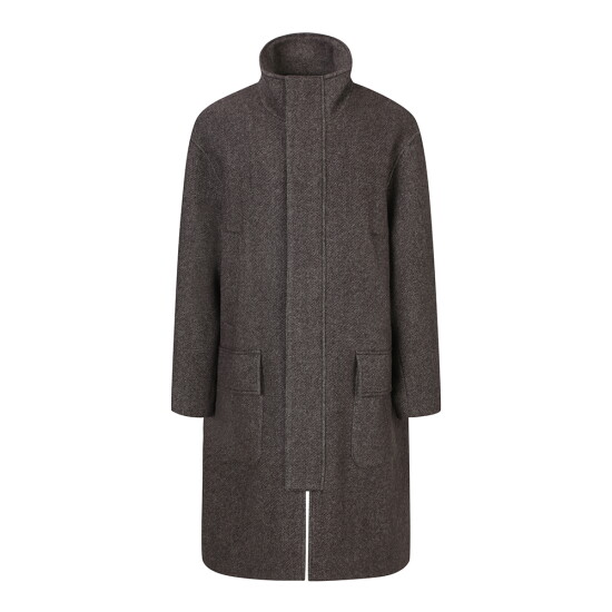 [지이크]F/W 프리미엄 싱글 롱코트 기본 하이넥코트 브라운 HH7019