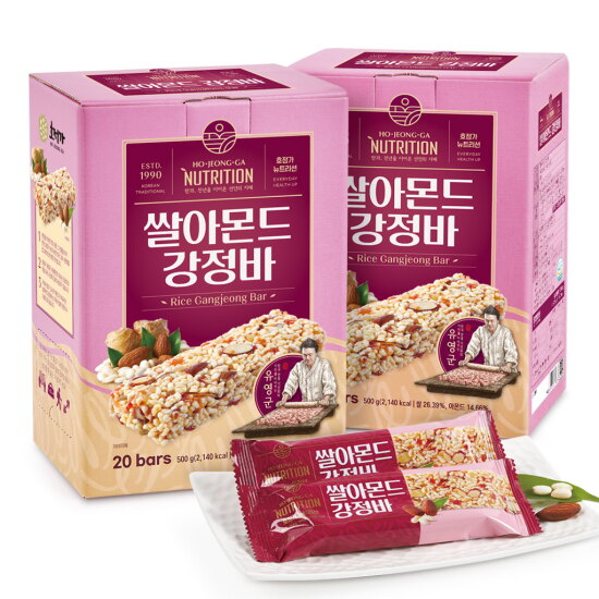 [호정가]호정가 쌀아몬드강정바 (20개입) 500g x 2개 묶음