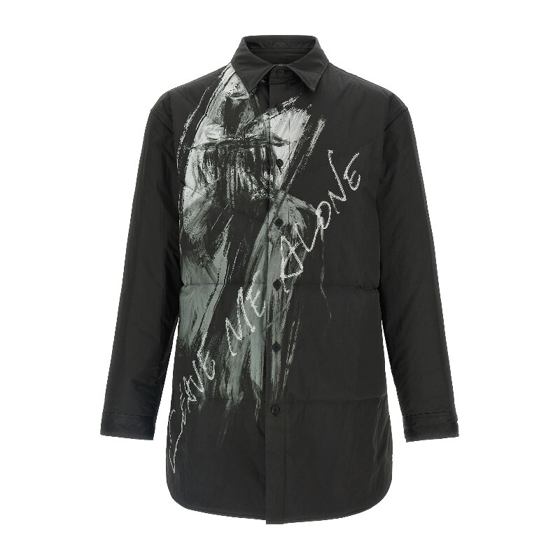요지야마모토 요지야마모토 프린트 나일론 패디드 오버셔츠 HLB41909 BLACK1