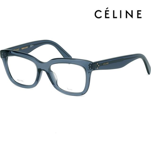 CELINE 셀린느 셀린느 안경테 CL41390F BMP 명품 사각 투명 뿔테 클리어 블루 아시안핏