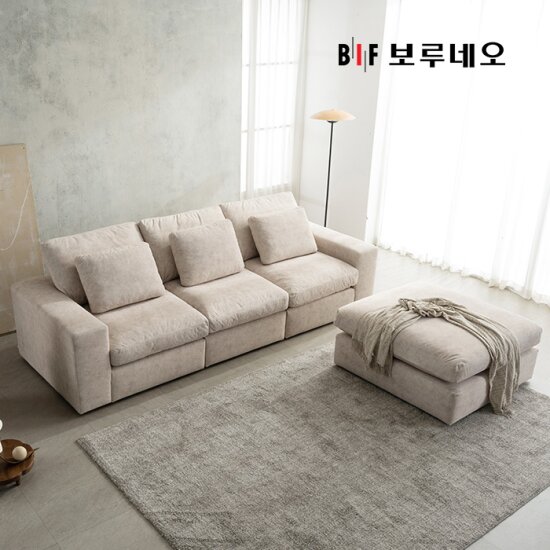 [창고털이특가]BIF보루네오 디에르 빅포 구스 모듈 패브릭 4인 소파