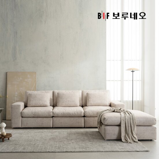 [창고털이특가]BIF보루네오 디에르 빅포 구스 모듈 패브릭 4인 소파